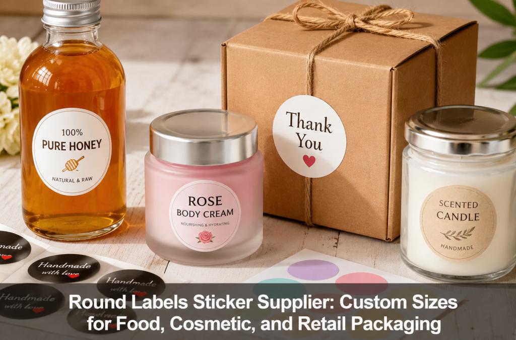 Round Labels Sticker Supplier: Custom Sizes for Food, Cosmetic, and Retail Packaging