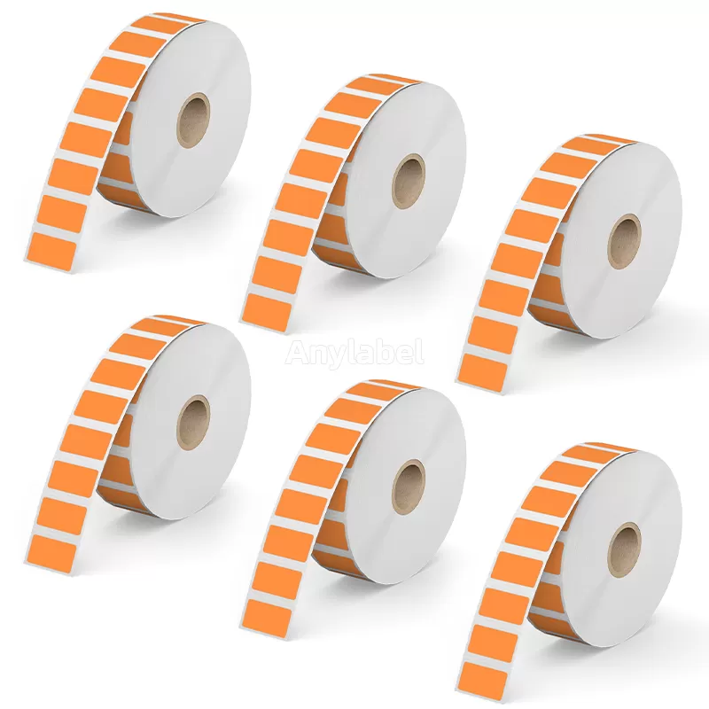 1''× 0.5'' Orange Direct Thermal Labels