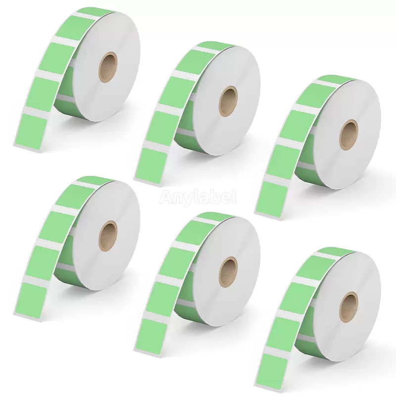 Zebra 1'' x 1'' Green Direct Thermal Shipping Labels