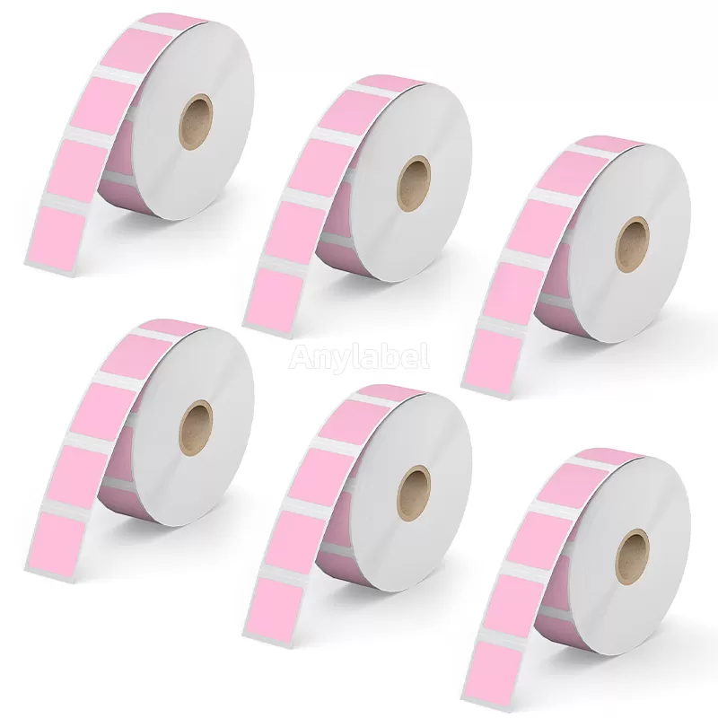 1''× 1'' Pink Direct Thermal Labels