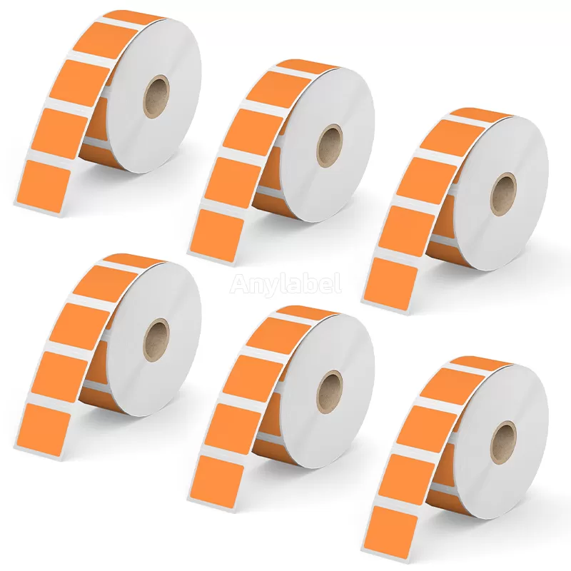 1.25''× 1'' Orange Direct Thermal Labels