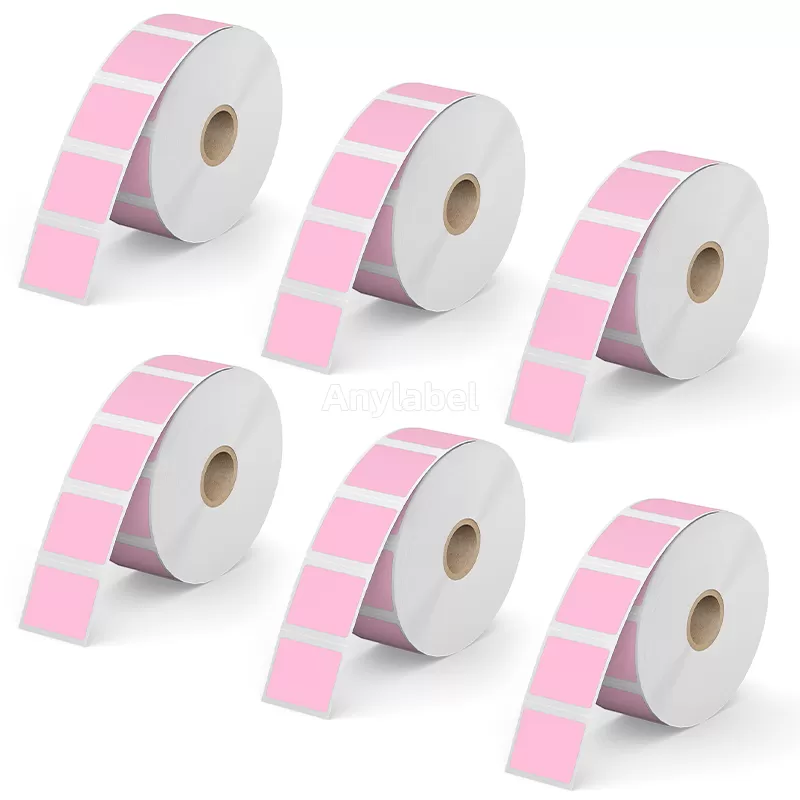 1.25''× 1'' Pink Direct Thermal Labels