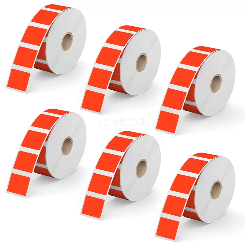 1.25'' × 1'' Red Direct Thermal Labels