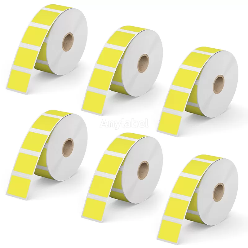 1.25''× 1'' Yellow Direct Thermal Labels