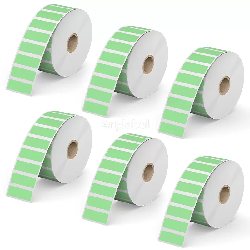 Zebra 1.5'' x 0.5'' Green Direct Thermal Shipping Labels