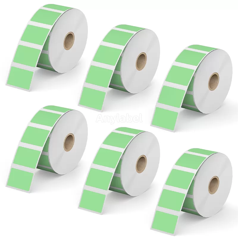 Zebra 1.5'' x 1'' Green Direct Thermal Shipping Labels