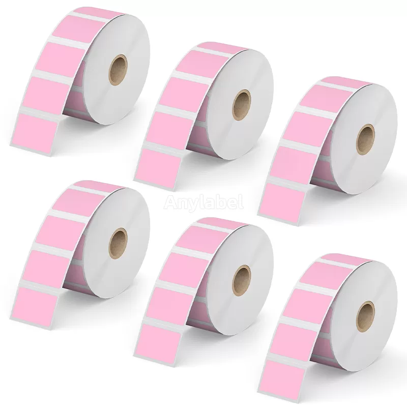 1.5''× 1'' Pink Direct Thermal Labels