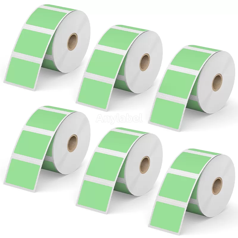 Zebra 2'' x 1.5'' Green Direct Thermal Shipping Labels