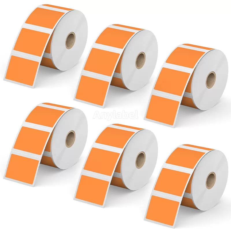 2''× 1.5'' Orange Direct Thermal Labels