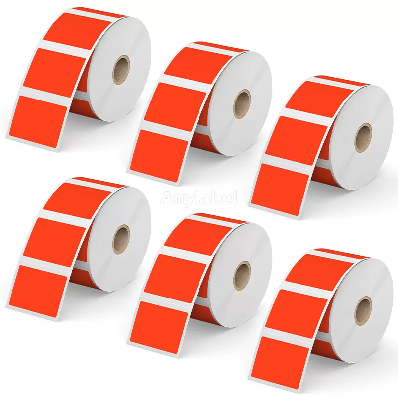 2''× 1.5'' Red Direct Thermal Labels