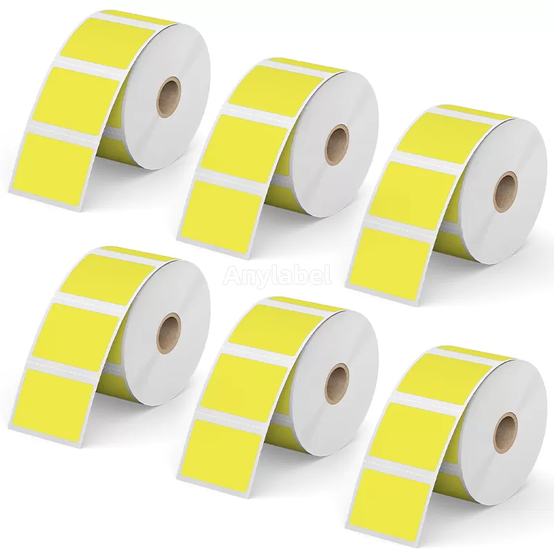 2''× 1.5'' Yellow Direct Thermal Labels