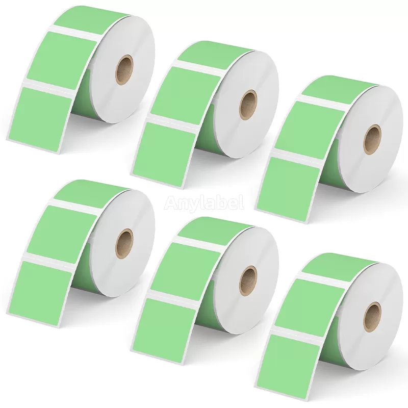 Zebra 2'' x 2'' Green Direct Thermal Shipping Labels
