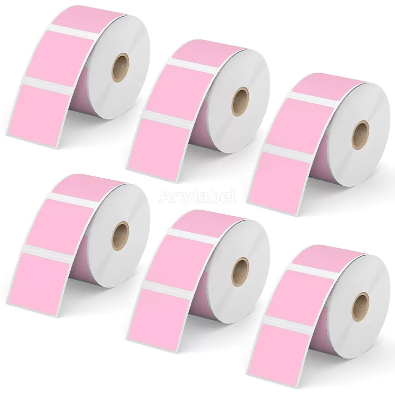 2''× 2'' Pink Direct Thermal Labels