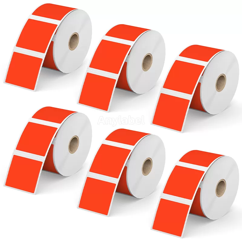 2''× 2'' Red Direct Thermal Labels