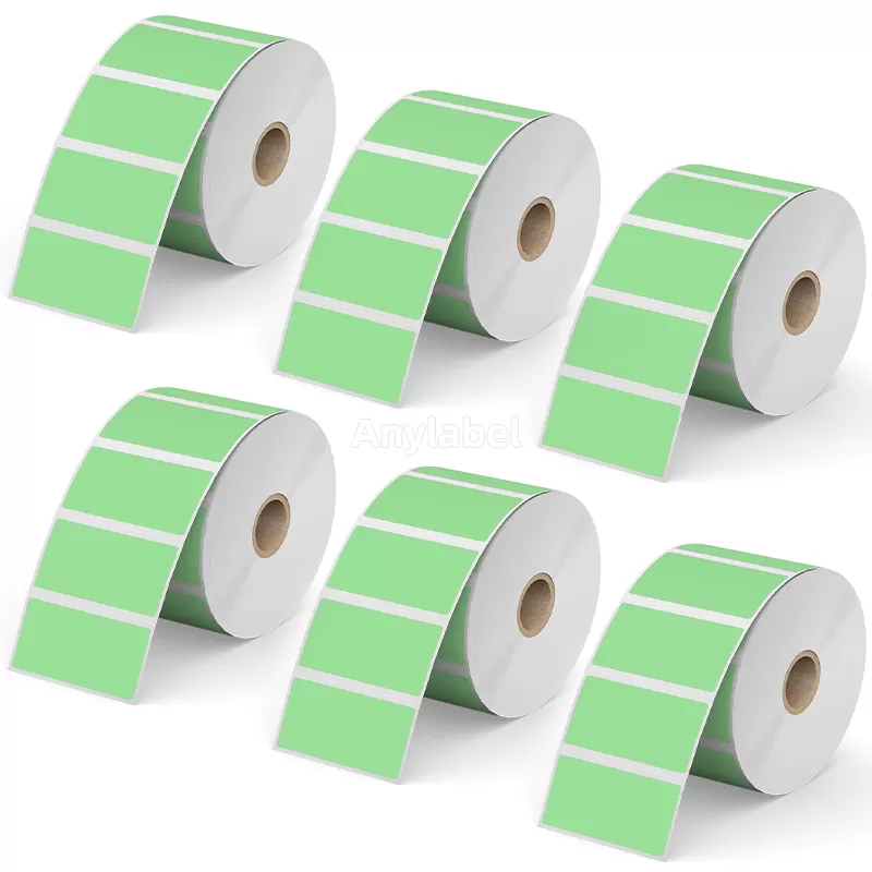 Zebra 2.25'' x 1'' Green Direct Thermal Shipping Labels