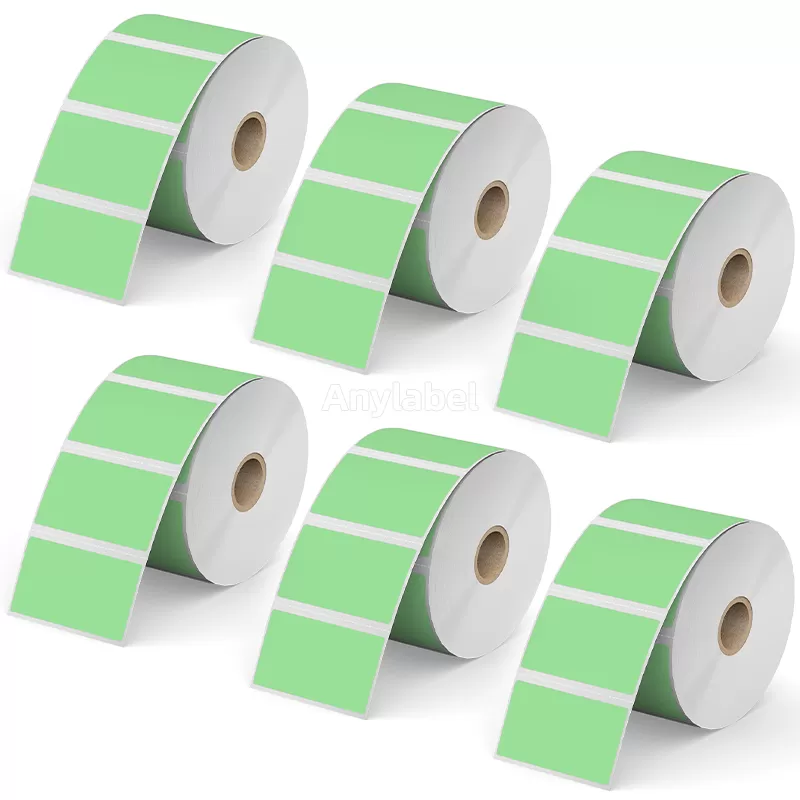 Zebra 2.25'' x 1.25'' Green Direct Thermal Shipping Labels