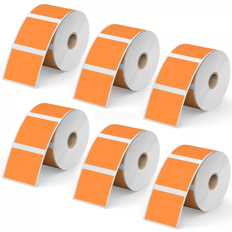 2.25''× 2'' Orange Direct Thermal Labels