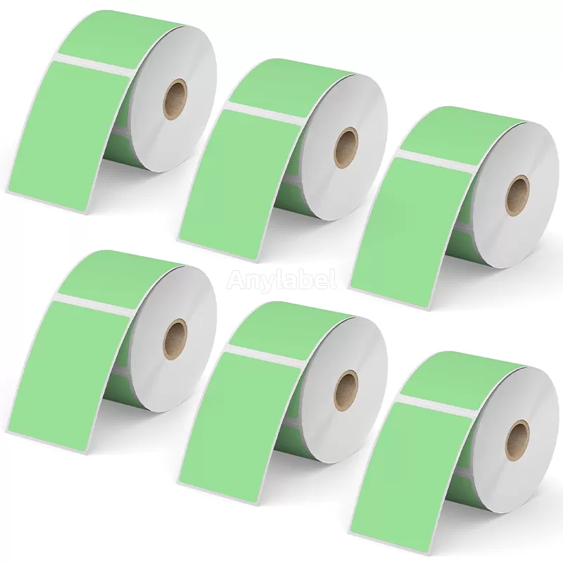 Zebra 2.25'' x 4'' Green Direct Thermal Shipping Labels