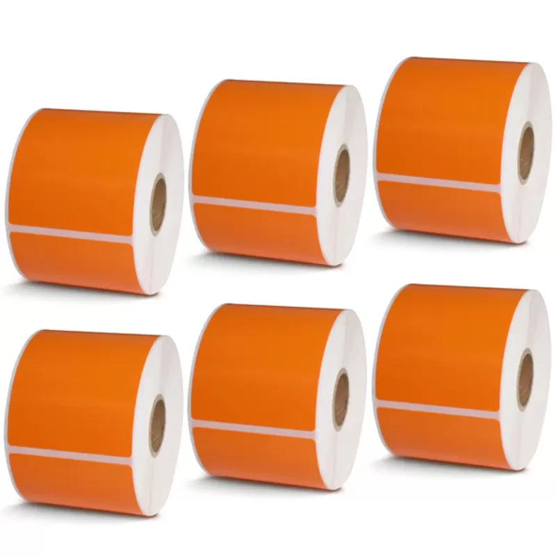2.25''× 4'' Orange Direct Thermal Labels