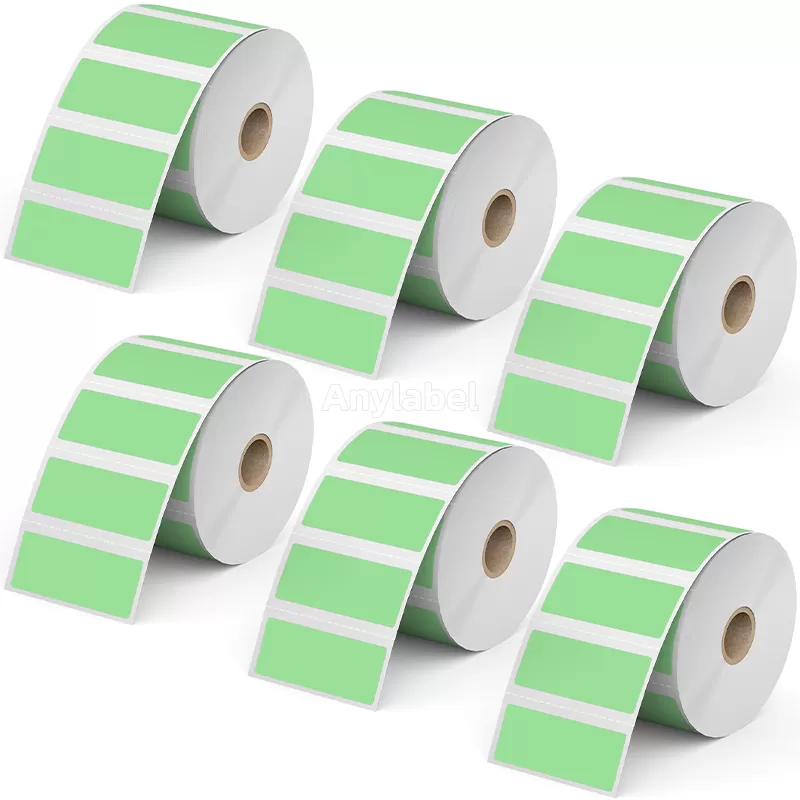 Zebra 2.5'' x 1'' Green Direct Thermal Shipping Labels