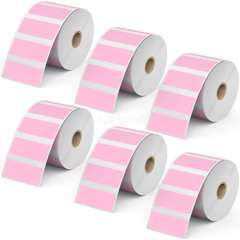 2.5''× 1'' Pink Direct Thermal Labels