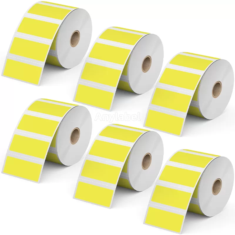 2.5''× 1'' Yellow Direct Thermal Labels