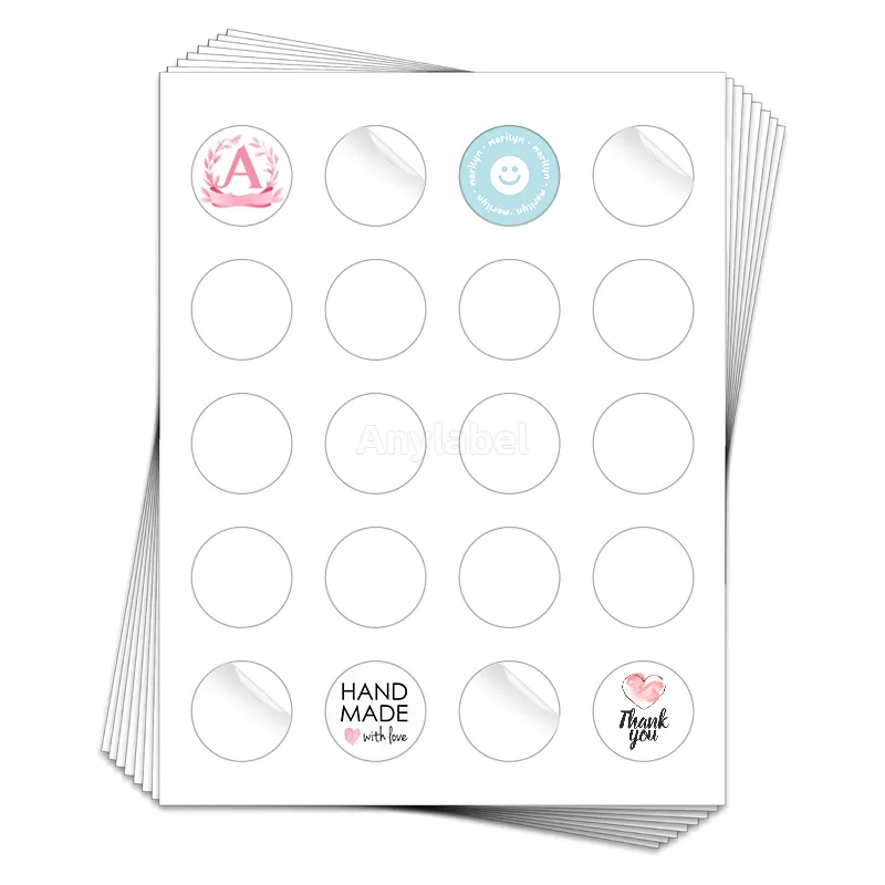 20UP 1.5'' Round Labels for Laser & Inkjet Printers