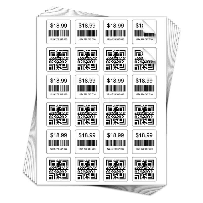 24UP 1.5'' x 1.5'' Shipping Address & Barcode Labels for Laser & Inkjet Printers