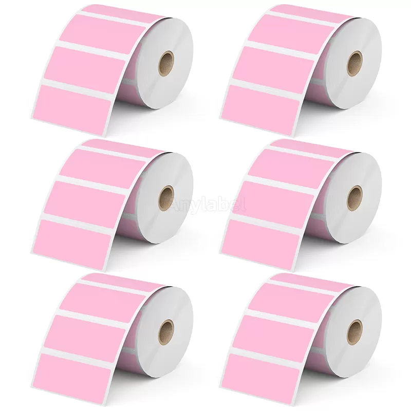 3''× 1'' Pink Direct Thermal Labels