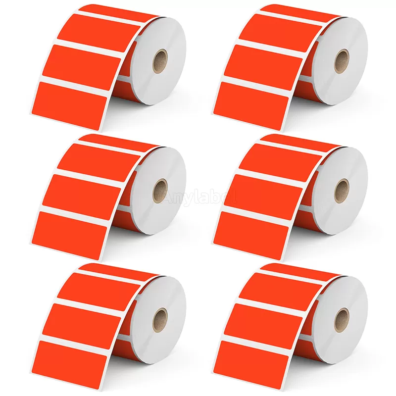 3''× 1'' Red Direct Thermal Labels