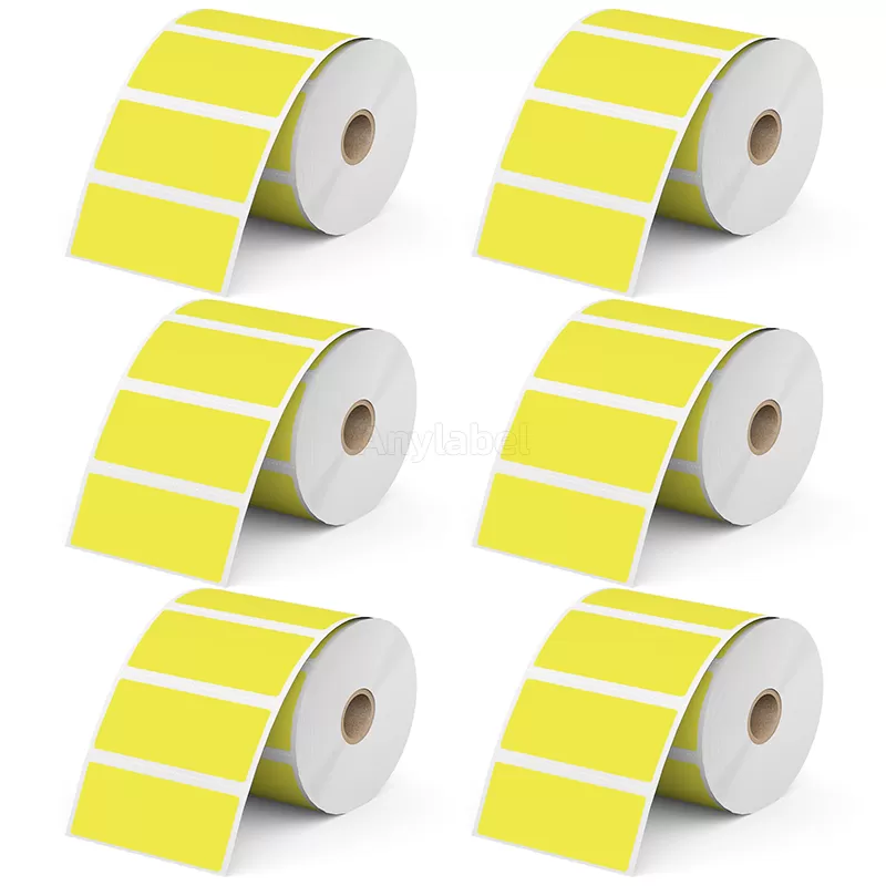 3''× 1'' Yellow Direct Thermal Labels