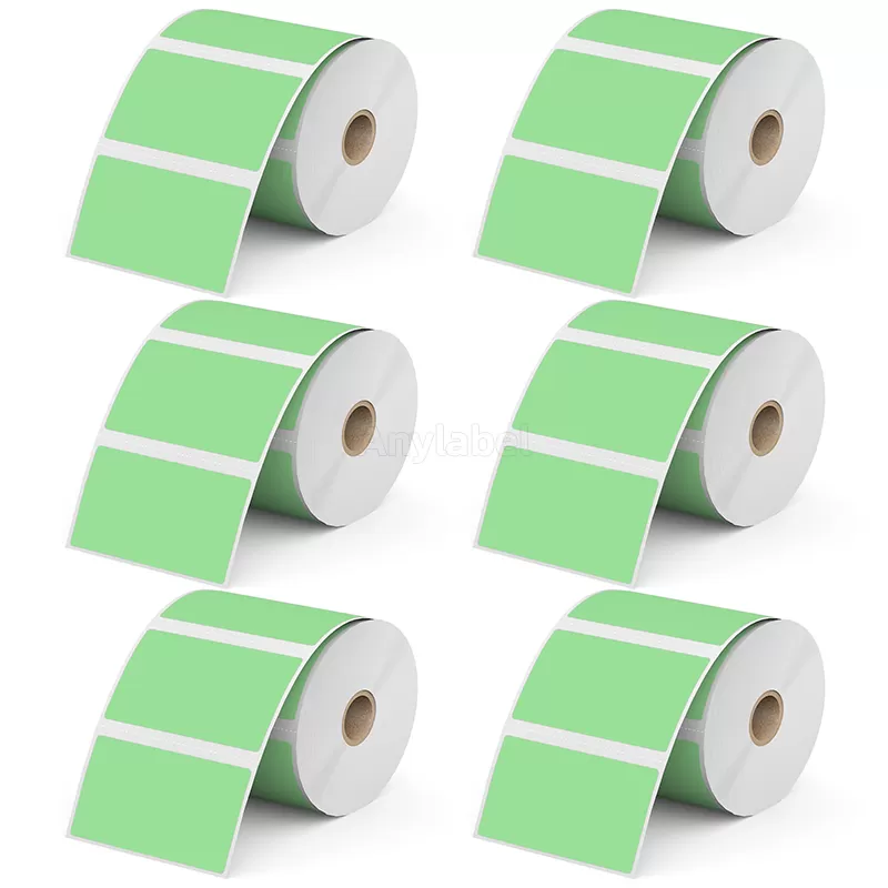 Zebra 3'' x 1.5'' Green Direct Thermal Shipping Labels