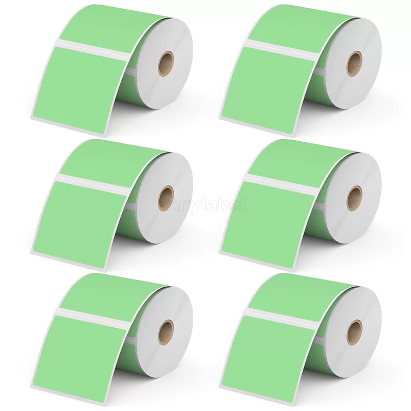 Zebra 3'' x 3'' Green Direct Thermal Shipping Labels