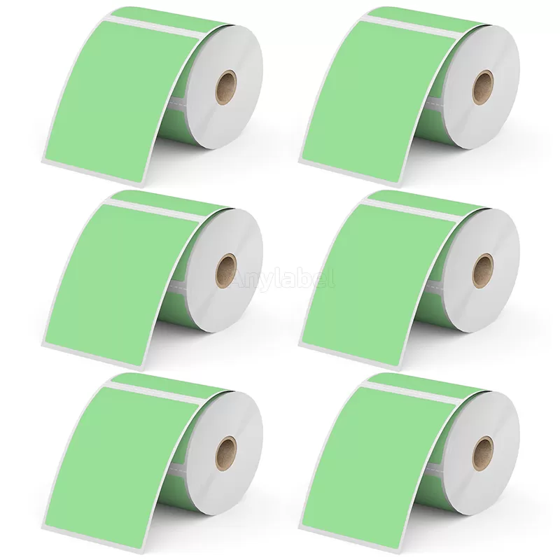 Zebra 3'' x 5'' Green Direct Thermal Shipping Labels