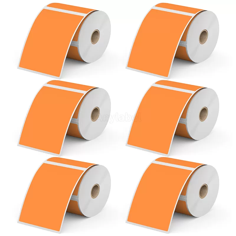 3''× 5'' Orange Direct Thermal Labels