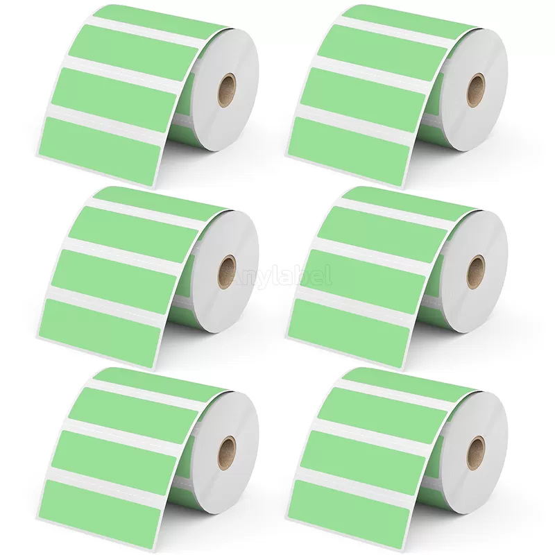 Zebra 4'' x 1'' Green Direct Thermal Shipping Labels