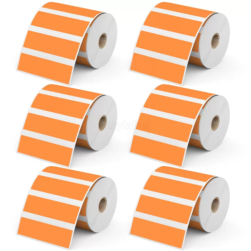 4''× 1'' Orange Direct Thermal Labels