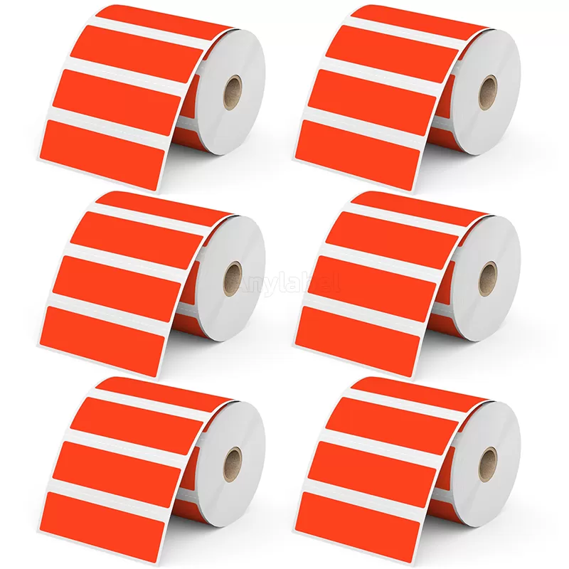 4''× 1'' Red Direct Thermal Labels