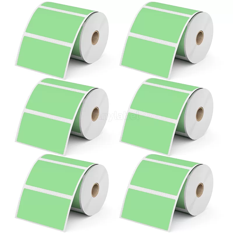 Zebra 4'' x 2'' Green Direct Thermal Shipping Labels