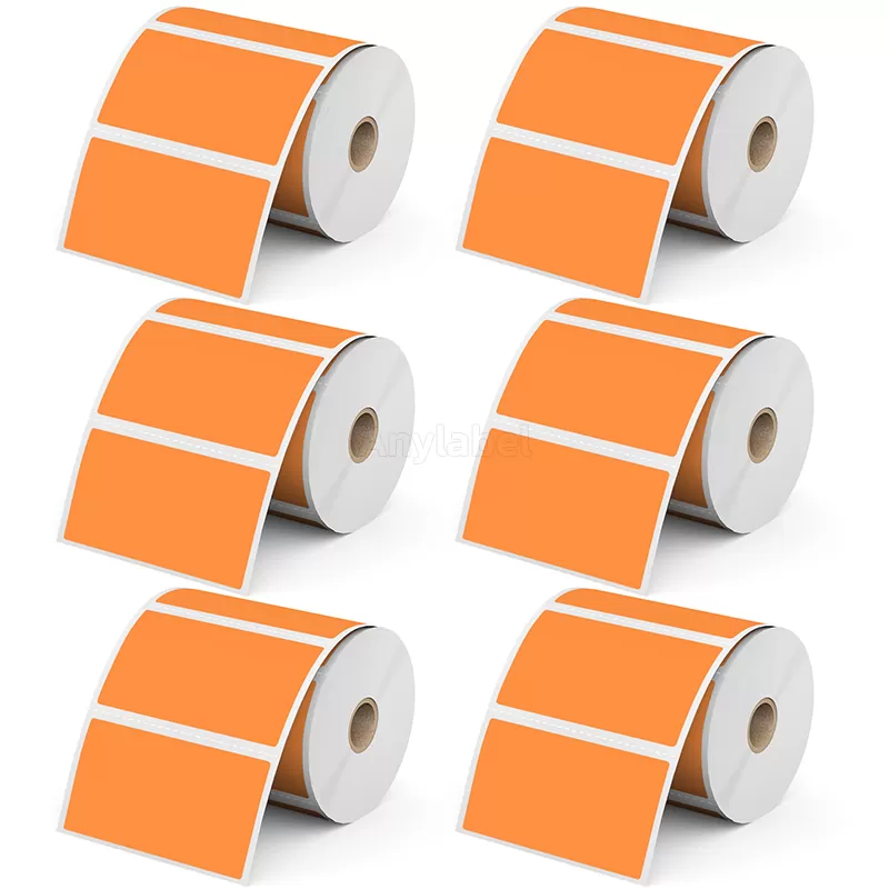 4''× 2'' Orange Direct Thermal Labels