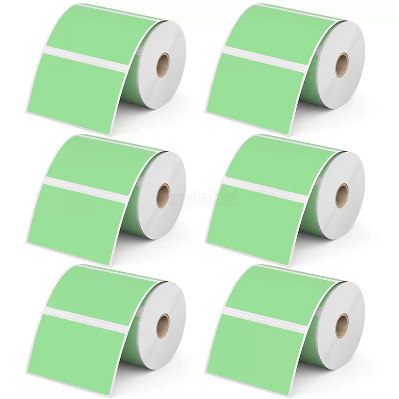 Zebra 4'' x 2.5'' Green Direct Thermal Shipping Labels