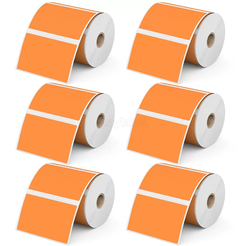 4''× 2.5'' Orange Direct Thermal Labels