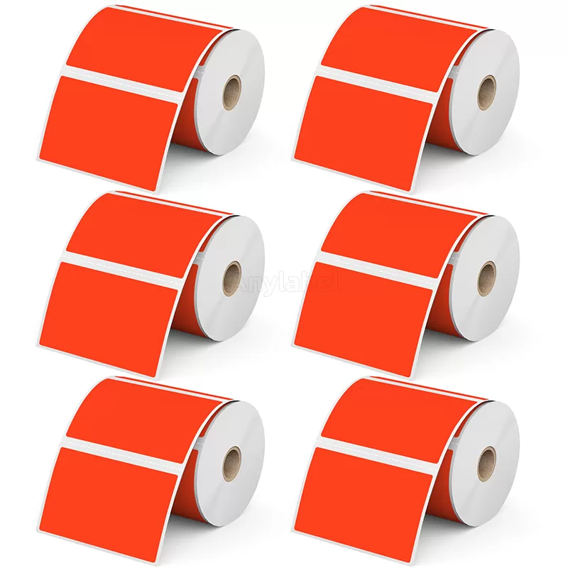 4''× 2.5'' Red Direct Thermal Labels