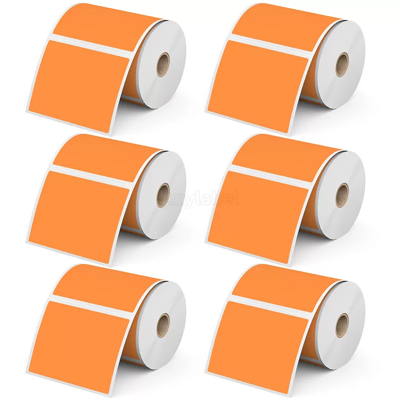 4''× 3'' Orange Direct Thermal Labels