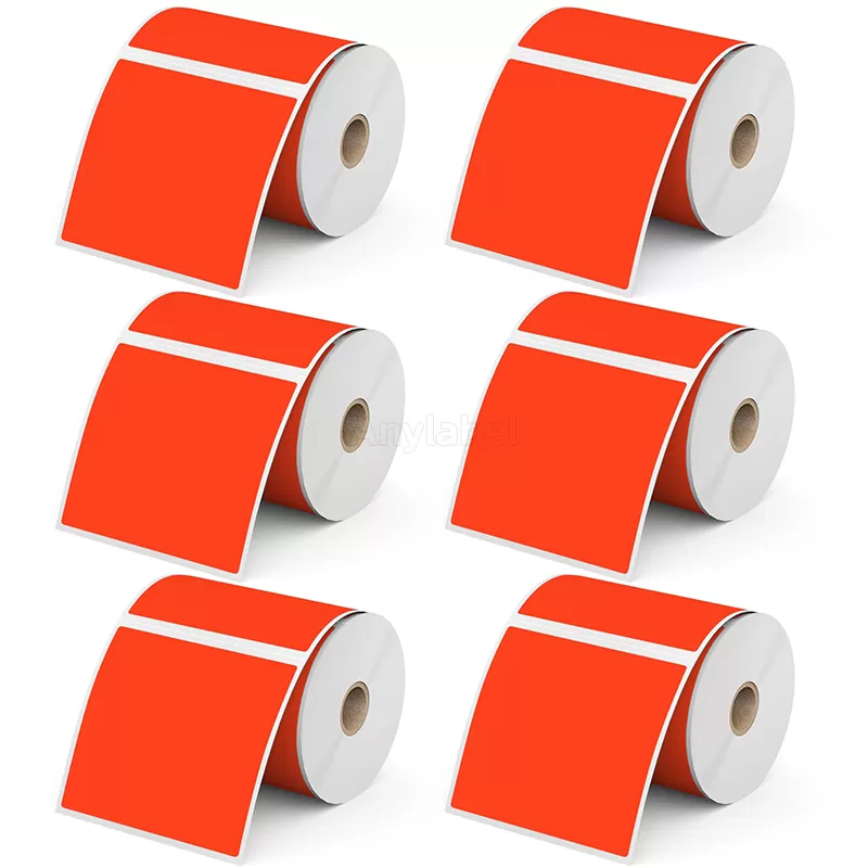 4''× 4'' Red Direct Thermal Labels