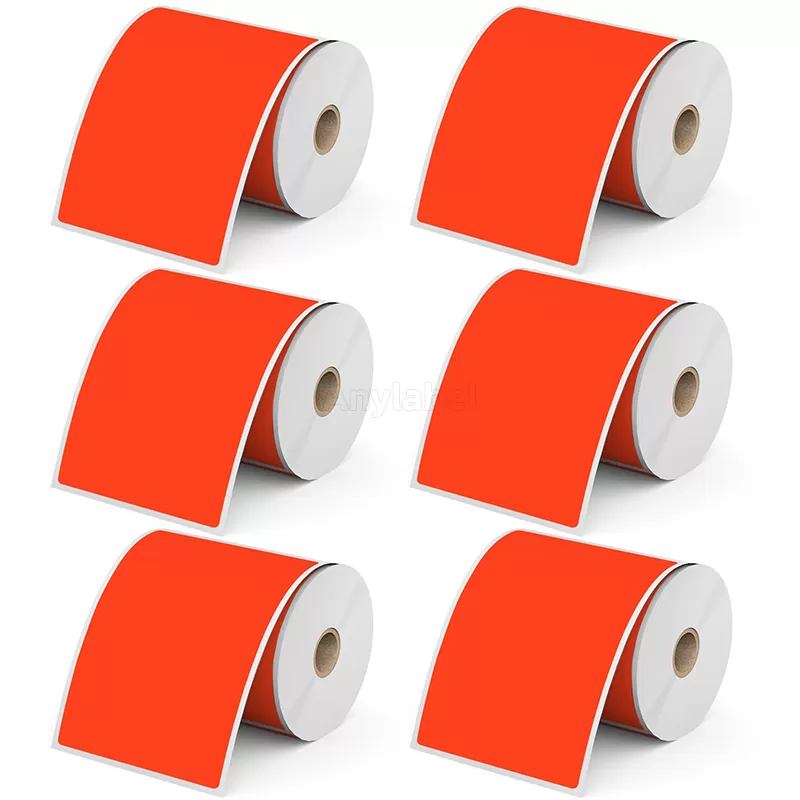 4''× 6'' Red Direct Thermal Labels