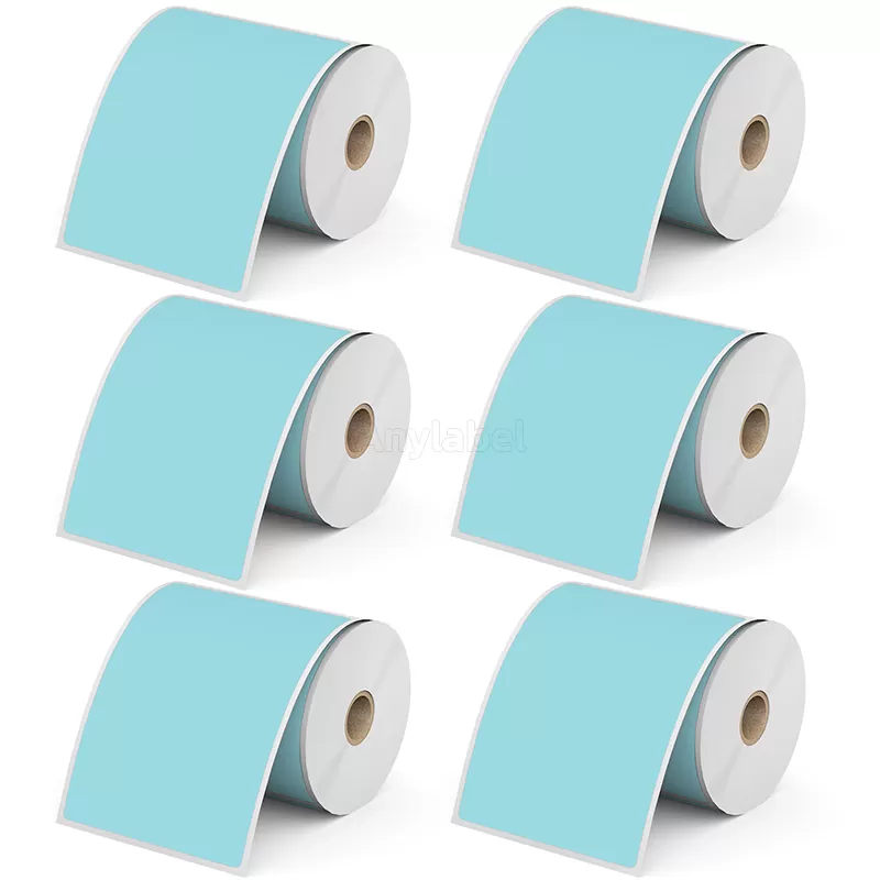 Blue 4'' × 6'' Direct Thermal Shipping Label
