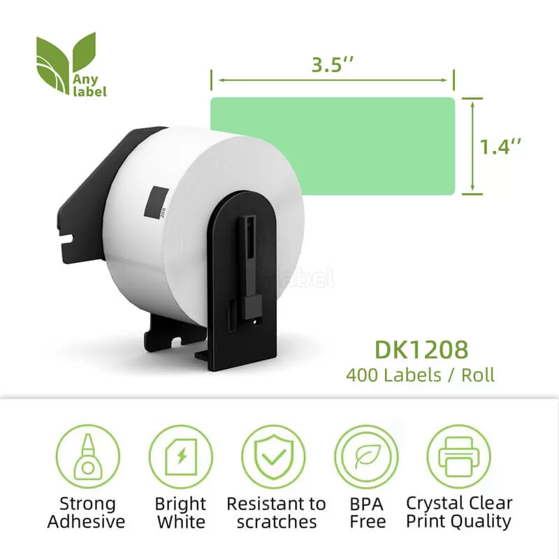 brother dk 1208 green address labels 1 4 x 3 5 company