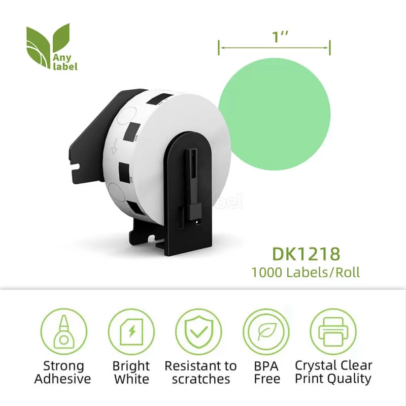 brother dk 1218 green round labels 0 94 in diameter company