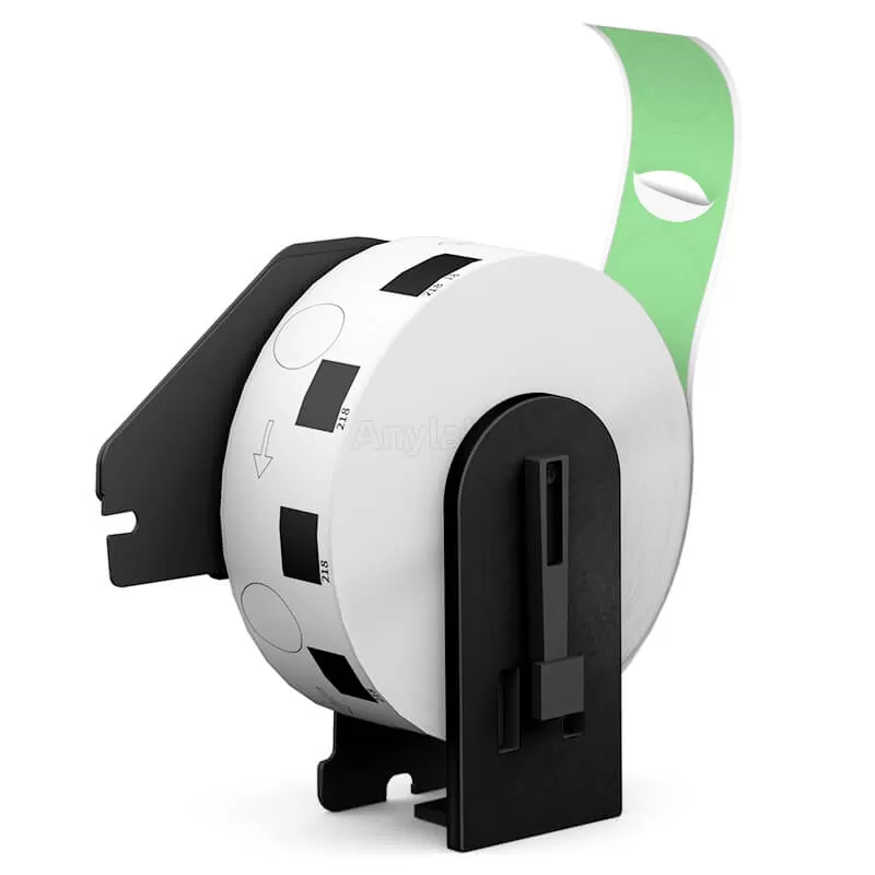 Brother DK-1218 Green Round Labels 0.94'' In Diameter